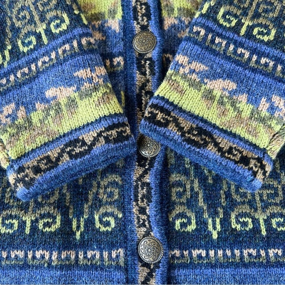 VTG Coldwater Creek Icelandic Design Wool Cardigan Fair Isle Nordic Small Nice! - Picture 8 of 15